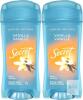 2 New SECRET Vanilla-Scented Clear Gel Antiperspirant and Deodorant, 73 grams (exp 09/2027)
