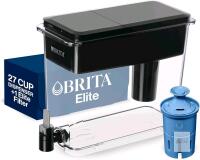New Brita 27 Cup Elite Filter Dispenser, Reduces 30+ Contaminants including Lead and Microplastics, Filter lasts 6 months, UltraMax, Black