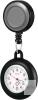 New Retractable Nurse Watch with Red Second Hand, Clip On Silicone Lapel Fob Pocket Watch for Nursing Student, Women Doctors (Montre Infirmiere, Black)