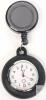 New Retractable Nurse Watch with Red Second Hand, Clip On Silicone Lapel Fob Pocket Watch for Nursing Student, Women Doctors (Montre Infirmiere, Black) - 2