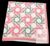 Vintage Handmade 82" &times; 79" Quilt, Pinwheel Patterns, Some Discoloration Present