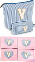 4 New Pairs of "V" Blue Stripe Makeup +