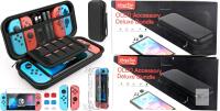 2 New HEYSTOP OLED Nintendo Switch Accessory Deluxe Bundle : Carry Case, 9 in 1 Accessories kit with Carrying Case, Clear Dockable Protective Case, HD Screen Protector and 6pcs Thumb Grips Caps