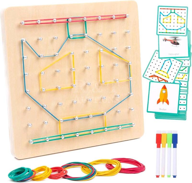 New Auvewilo Wooden Geoboard STEM for Learning & Spacial Reasoning