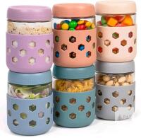 Gemice 6-Pack 16oz Glass Mason Jars with Silicone Sleeves, Airtight BPA-Free Overnight Oats Containers with Lids, Dishwasher Safe Leak-Proof Meal Prep Jars for Chia Pudding, Yogurt, Snacks