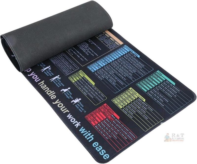 XL Desk Mat 31.5"x11.8" &ndash; Excel Shortcuts, ChatGPT Prompts, Ergonomic Stretch Guide, Stitched Edges