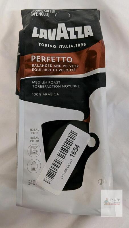 Lavazza Perfetto Medium Roast Ground Coffee, 12 oz Bag, 100% Arabica, Caramel Notes