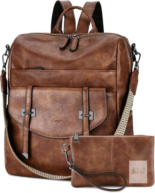 New Kasqo Backpack Purse for Women,Vegan Leather Fashion Ladies Convertible Shoulder Bag Handbag Casual for Work