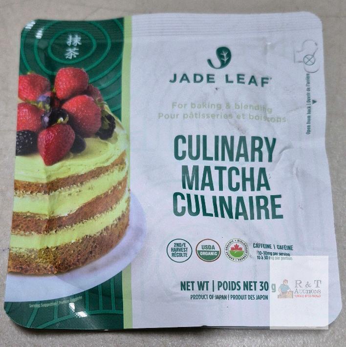 New Jade Leaf Matcha Organic Matcha Powder - Unsweetened Japanese Matcha - Green Tea Powder for Lattes, Smoothies, & Baking, Gluten Free, Vegan, No Additives, 30g Resealable Pouch (Pack of 1)