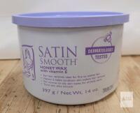 New - Satin Smooth Honey Wax with Vitamin E Hair Removal Wax , 14oz. Jar