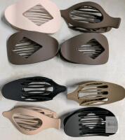 Set of 8 Large Matte Hair Claw Clips, Neutral Colors, 4.5 Inch, Mixed Vented Styles, Plastic