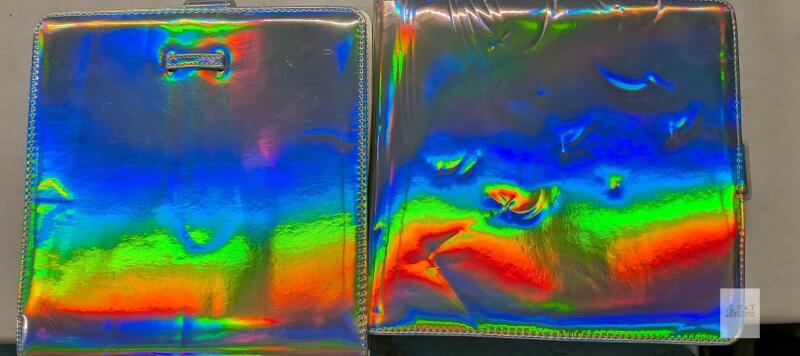 Holographic Trading Card Binder, 400-Card Capacity, 4-Pocket Pages, Zipper Closure