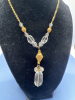 925 Gold Wash Ruby Sapphire earrings Crystal Necklace plus - 2