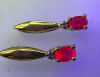 925 Gold Wash Ruby Sapphire earrings Crystal Necklace plus - 5