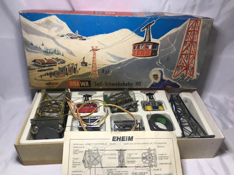 Vintage Brawa HO Gauge Cable Car Boxed Set