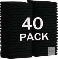 New MRD'S HOME 12" x 12" Microfiber Cleaning Cloth in Bag, 40 Pack Multi-Purpose Reusable Cleaning Wipes Rags, Lint Free, Scratch & Streak-Free, Black