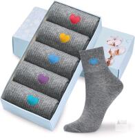 New Size 5-9 Women's Corlap Cute Cotton Crew Athletic Running Socks - Ankle High, Novelty Fun Heart Design