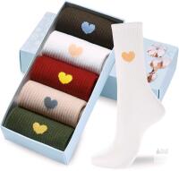 New Size 5-9 Women's Corlap Cute Cotton Crew Athletic Running Socks - Ankle High, Novelty Fun Heart Design