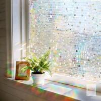 New Windimiley Rainbow Window Privacy Film, 3D Stained Glass Christmas Decorative Window Clings, UV Heat Blocking Holographic Prism Stickers for Home(11.8 x 78.7In,Pure)