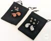2 New Pairs Leopard Print Teardrop Earrings For Pierced Ears, White & Pink, Mix & Match