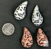 2 New Pairs Leopard Print Teardrop Earrings For Pierced Ears, White & Pink, Mix & Match - 2