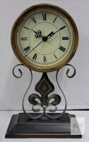 Home Decor Quartz Mantle Clock . Tested Working . Requires One (1) AA Battery. Measures 12" tall