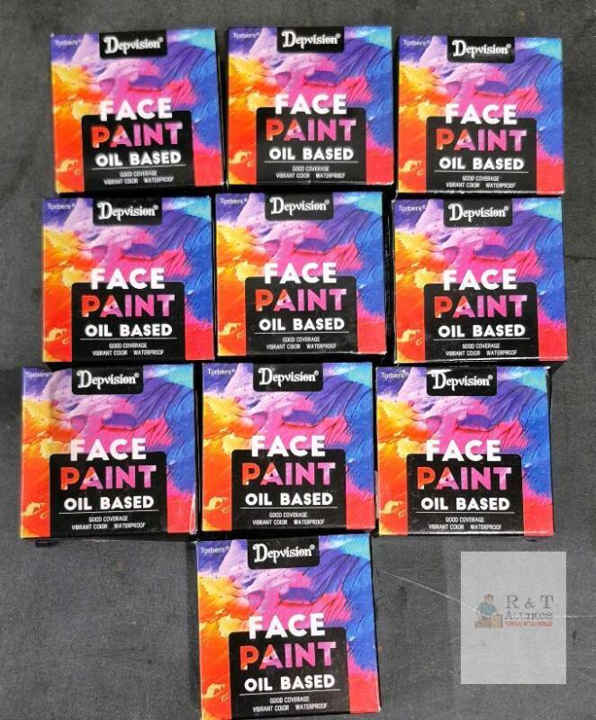 10 New Depvision/Torbers Oil-Based Face Paint Set &ndash; 10 Colors, 1.06 oz Each, Waterproof, Vibrant Colors