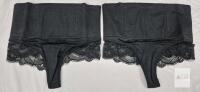 NEW High-Waisted Women's Shapewear Underwear, Medium, Black, Lace-Trimmed, Set of 2