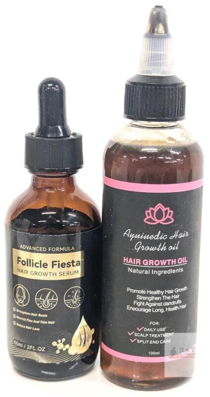 Follicle Fiesta Hair Growth Serum 2 fl. oz & Ayurvedic Hair Growth Oil 3.38 fl. oz, Multi-Ingredient Combo Note: Online returns. Volumes may be lower than listed