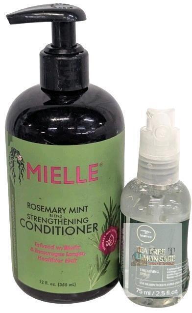 Mielle Rosemary Mint Conditioner & Tea Tree Lemon Sage Thickening Spray -Note: Online returns. Volumes may be lower than listed