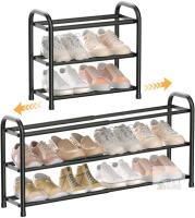 New - Orgahome 3-Tier Metal Shoe Racks Black , Free Standing , Expandable . Some Assembly Required