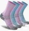 4-Pack New CWVLC Crew Hiking Socks, Cushion, Moisture Wicking, Arch Compression Boot Socks , Medium (7-8.5)