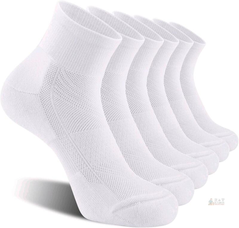 New 6-Pack Size LG (9-12) Men's CS CELERSPORT 6 Pack Ankle Socks with Cushion, Sport Athletic Running Socks