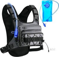 New O/S Unisex Running Vest 2L Water Bladder, Lightweight Breathable Reflective Design, Adjustable Shoulder Straps with Phone Pocket, Ideal for Cycling & Mountain Sports