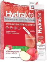 [exp 08-2026] New HydraLyte Electrolyte Powder - SPARKLING APPLE FLAVOUR - Low Sugar Hydration Packets for All Ages - Made with All Natural Ingredients, 12 Servings (Makes 2.4L)