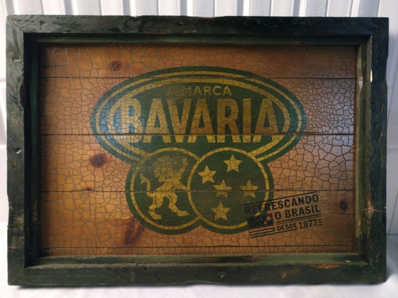 Wooden Bavaria Beer Advertising Sign - 24"x17"