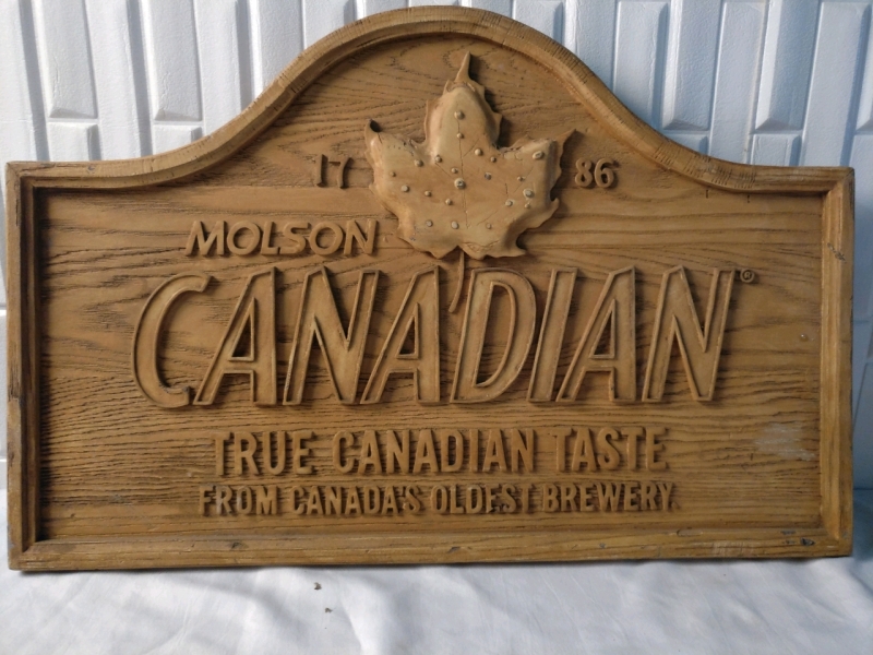 Molson Canadian Lightweight Wood Wall Sign - 29"x19.5"