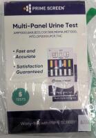 NEW Prime Screen WDOA-3104 10-Panel Urine Drug Test Kit, 5 Tests, Detects AMP, BAR, BZO, COC, MET, MDMA, MTD, OPI, PCP, THC
