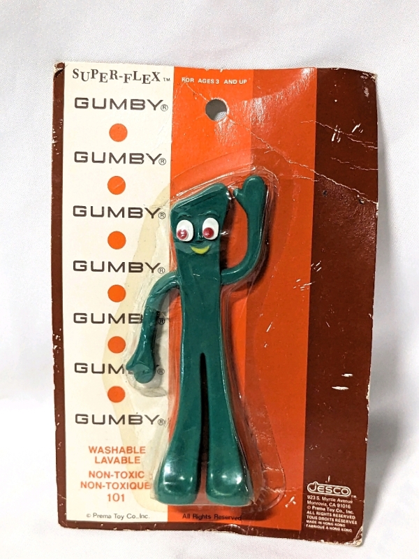 Vintage 6" Jesco Super-Flex GUMBY Never Removed from Packaging.