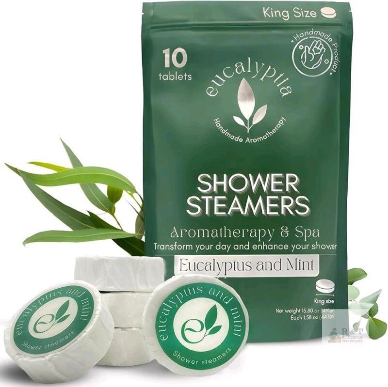 New 10pcs Eucalyptia Eucalyptus + Mint Shower Steamers - At Home Aromatherapy , Relax & Invigorate While Showering