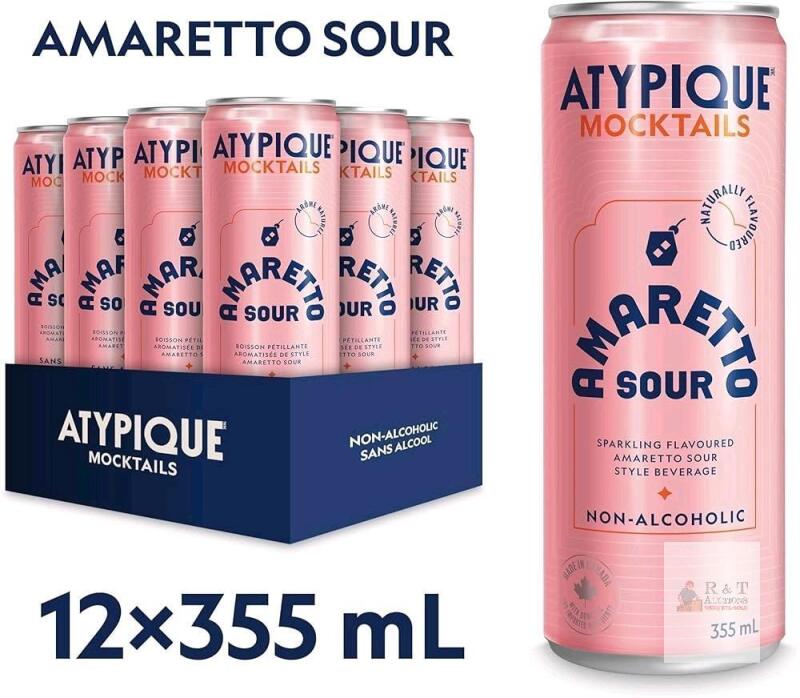 BB OCT 2026 Atypique Amaretto Sour Non-Alcoholic Sparkling Beverage 12-Pack, 355 mL Cans