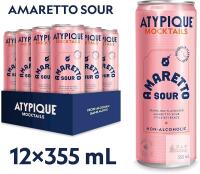 BB OCT 2026 Atypique Amaretto Sour Non-Alcoholic Sparkling Beverage 12-Pack, 355 mL Cans