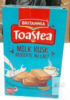 Britannia Toastea Milk Rusk 560g | 2 x 280g Packs, Product of India, Exp 2026, UPC 8901063153162