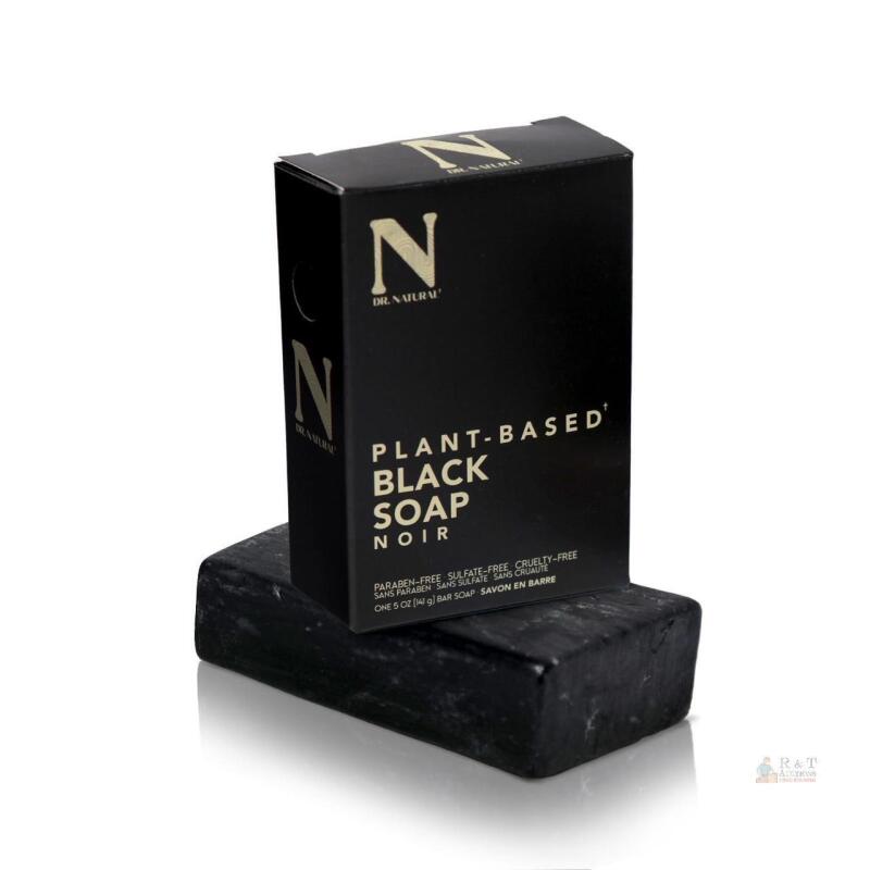Dr. Natural Plant-Based Black Bar Soap, 5 oz, Paraben-Free, Sulfate-Free, Cruelty-Free