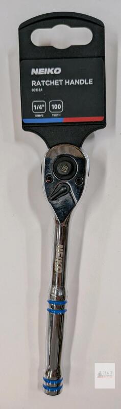 NEW Neiko 03175A 1/4" Drive 100-Tooth Ratchet Handle, 6" Length, Chrome Vanadium, Reversible