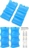 4 New Bottle / Can Ice Packs, Durable Cooling Box for Working Mom, Breast Milk / Beverage Can Cooling , Portable and Reusable for Outdoor Activities, 8" Long Each, Refillable Reusable