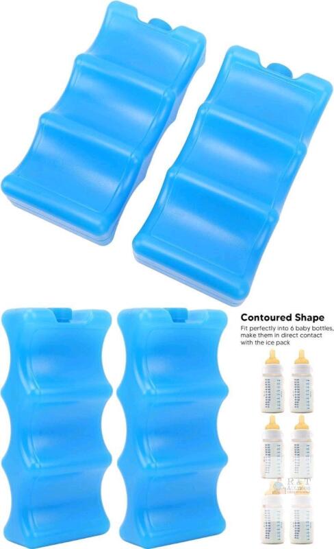 4 New Bottle / Can Ice Packs, Durable Cooling Box for Working Mom, Breast Milk / Beverage Can Cooling , Portable and Reusable for Outdoor Activities, 8" Long Each, Refillable Reusable