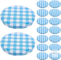 New 50PCS Regular Mouth Mason Jam Jar Lids Elegant Checked Plaid Design Twists Off Canning Lids for Jelly