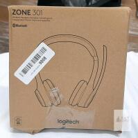 Logitech Zone 301 Wireless On-Ear Stereo Headset with Noise-Canceling Mic, Bluetooth 5.3, Adjustable Headband, USB-C Cable Included