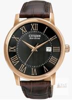 New - Citizen Men's Eco-Drive Brown Leather Strap Watch - Model: BM6759-03E